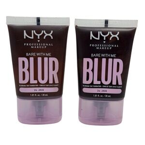 2 NYX PROFESSIONAL  BARE With Me BLUR Skin Tint Foundation - 24 Java